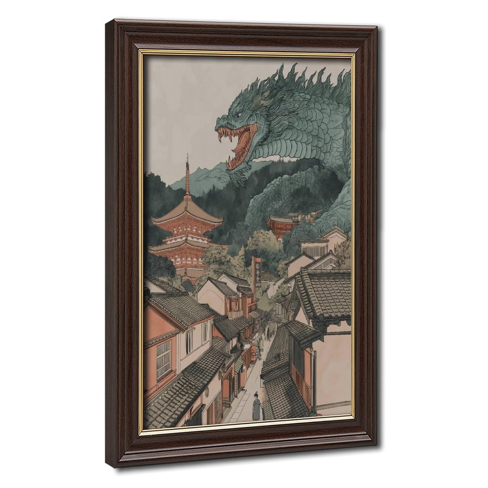 Bareronor Japanese Dragon Anime Poster Canvas Poster Bedroom Decor Landscape Office Room Decor Gift 24" L X 36" W