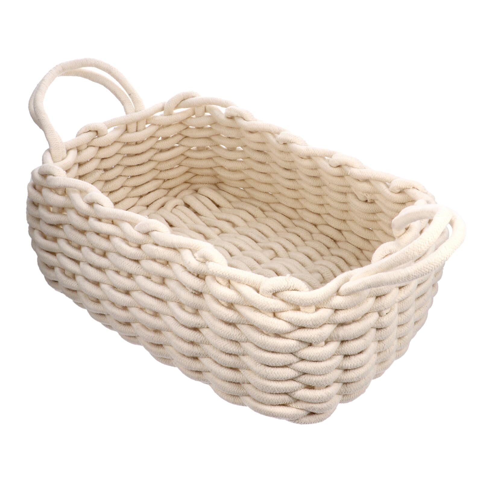 Gadpiparty Großer Baumwoll aufbewahrungskorb Handgefertigt Runder Organizer für Snacks Haushaltswaren Wohnzimmer Schlafzimmer Kinderzimmer