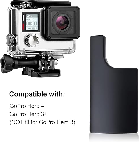 Miniatura 5 de SOONSUN Paquete de 2 cierres traseros de plástico estándar impermeable/esqueleto de repuesto para GoPro Hero 4, Hero3+ funda protectora