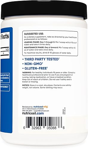 Vista 17 de Nutricost - Monohidrato de creatina en polvo (ponche de fruta, 17.64 onzas/500 gramos)