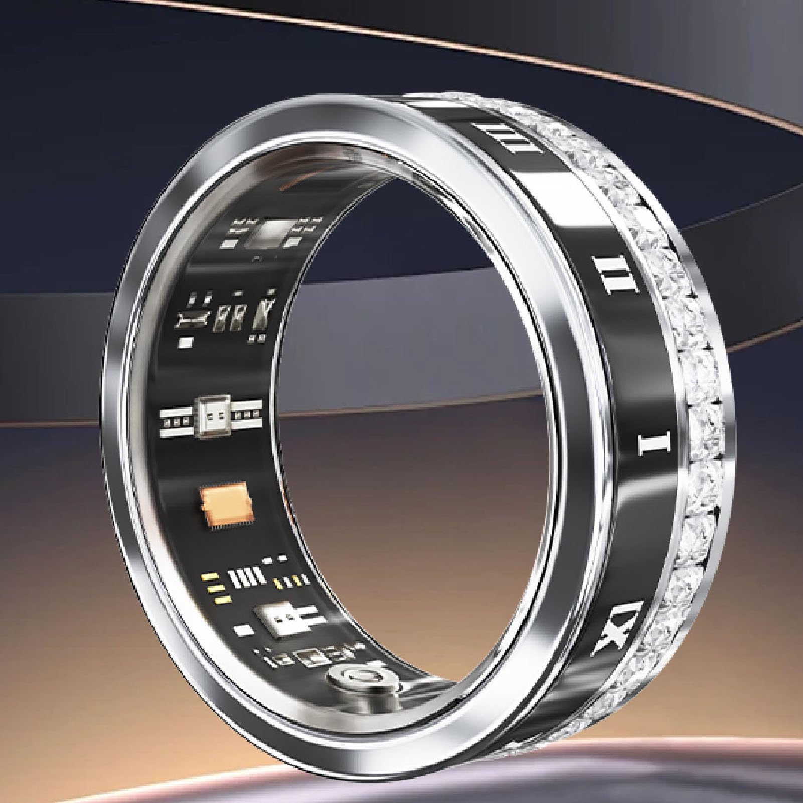 Anello Intelligente Aggiornato per Uomini, Tracker di Attività Fisica per Donne, Conteggio Passi, Anello Attività Fisica con Ricarica Magnetica per Attività Al