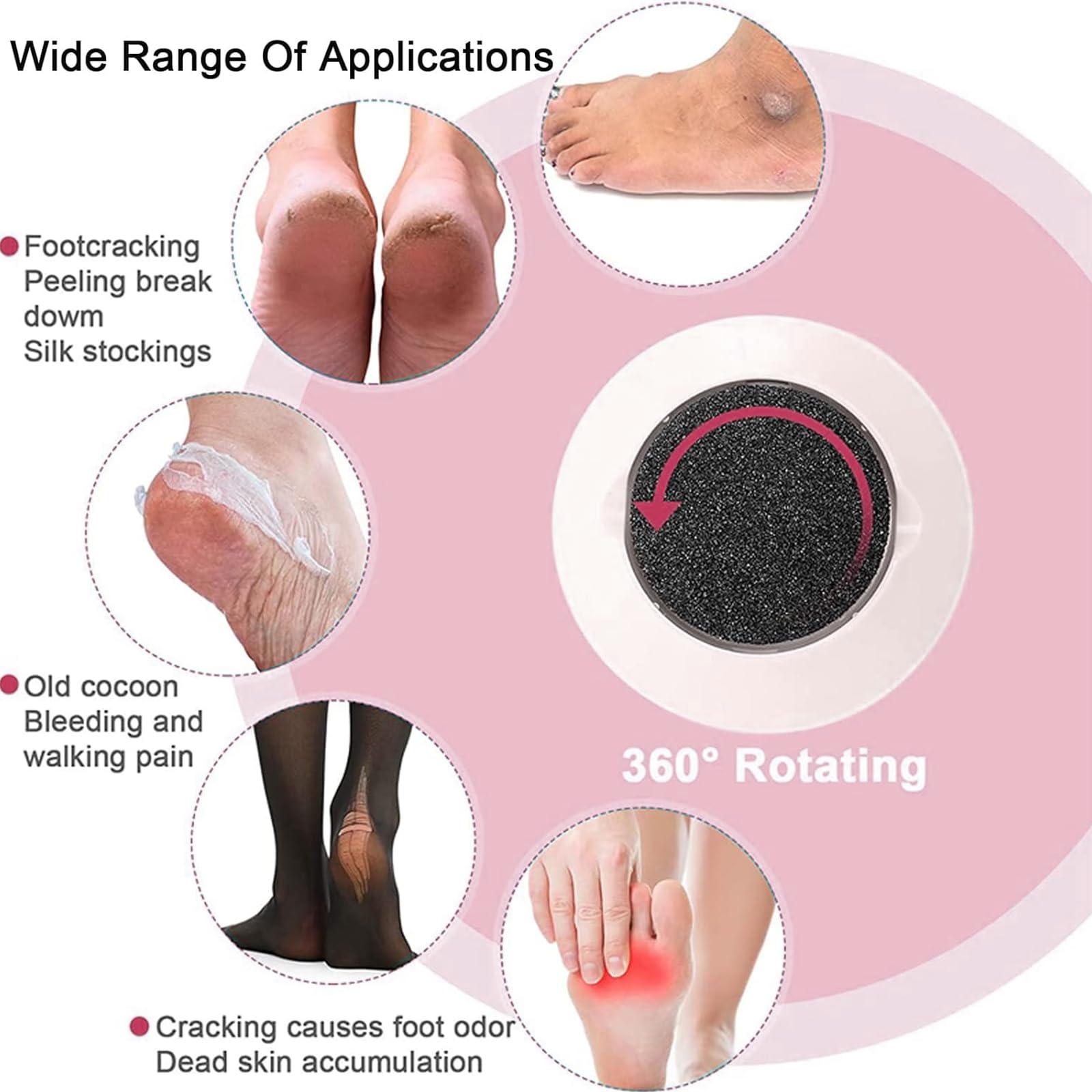 101pcs Herramienta De Pedicura, Papel De Lija Accesorio de Reemplazo de Herramienta de Pedicura de Discos con Eje Para Eliminar la Piel áspera, Seca Y Muerta Y Los Callos de los pies (25mm)
