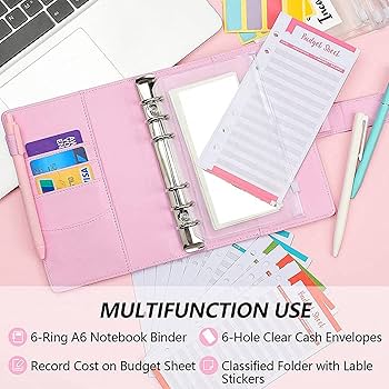 Amazon | LyxosVee 2X ジッパー封筒付きA6バジェットバインダー、予算