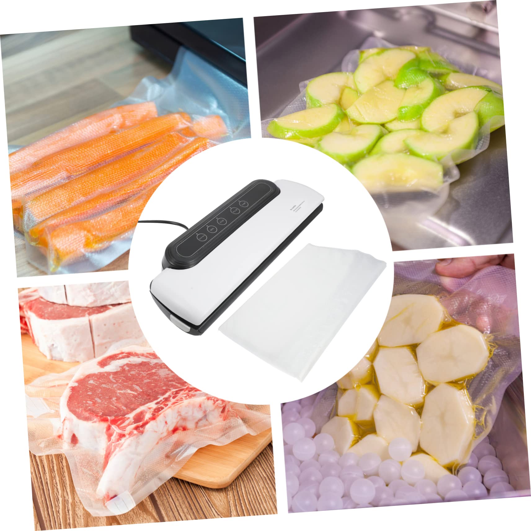 Máquina Envasadora al Vacío Automática de Alimentos Abs | 1 Juego, Sellado y Extracción de Aire, Reduce Oxidación y Ayuda a Conservar Frescura en Casa