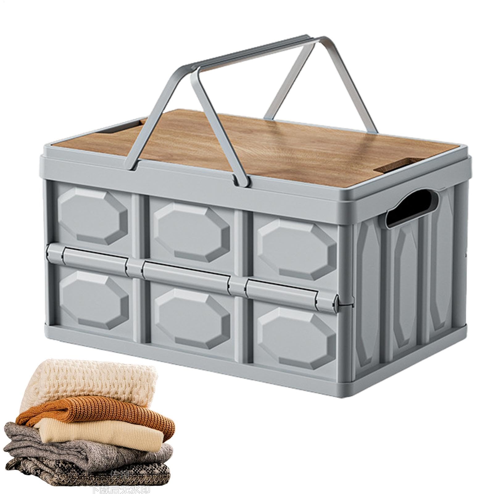 Malle de rangement pliable camping et table d'appoint amovible pour intérieur et pique-nique