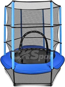 140 cm Korumal   ocuk Trambolini, 55 in , Fileli, Mavi