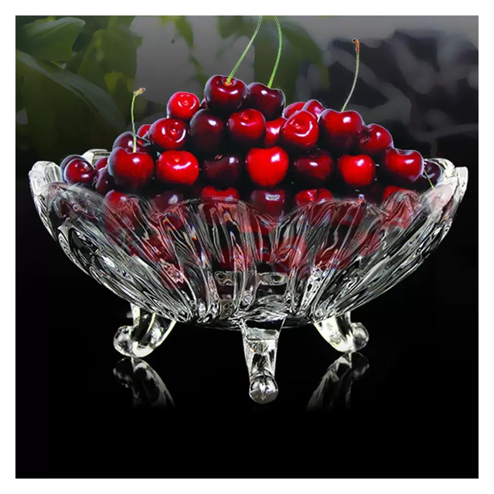Plat de fruits 2 pièces style domestique moderne salon table basse assiette à collation créative en verre de couchage fruits sur pulvérisation transparente grande
