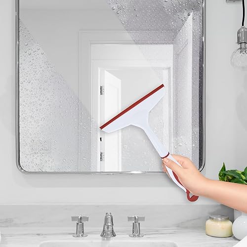 Miniatura 7 de Superio Escobilla de ventana de 6" con mango de agarre y gancho para colgar. (rojo)