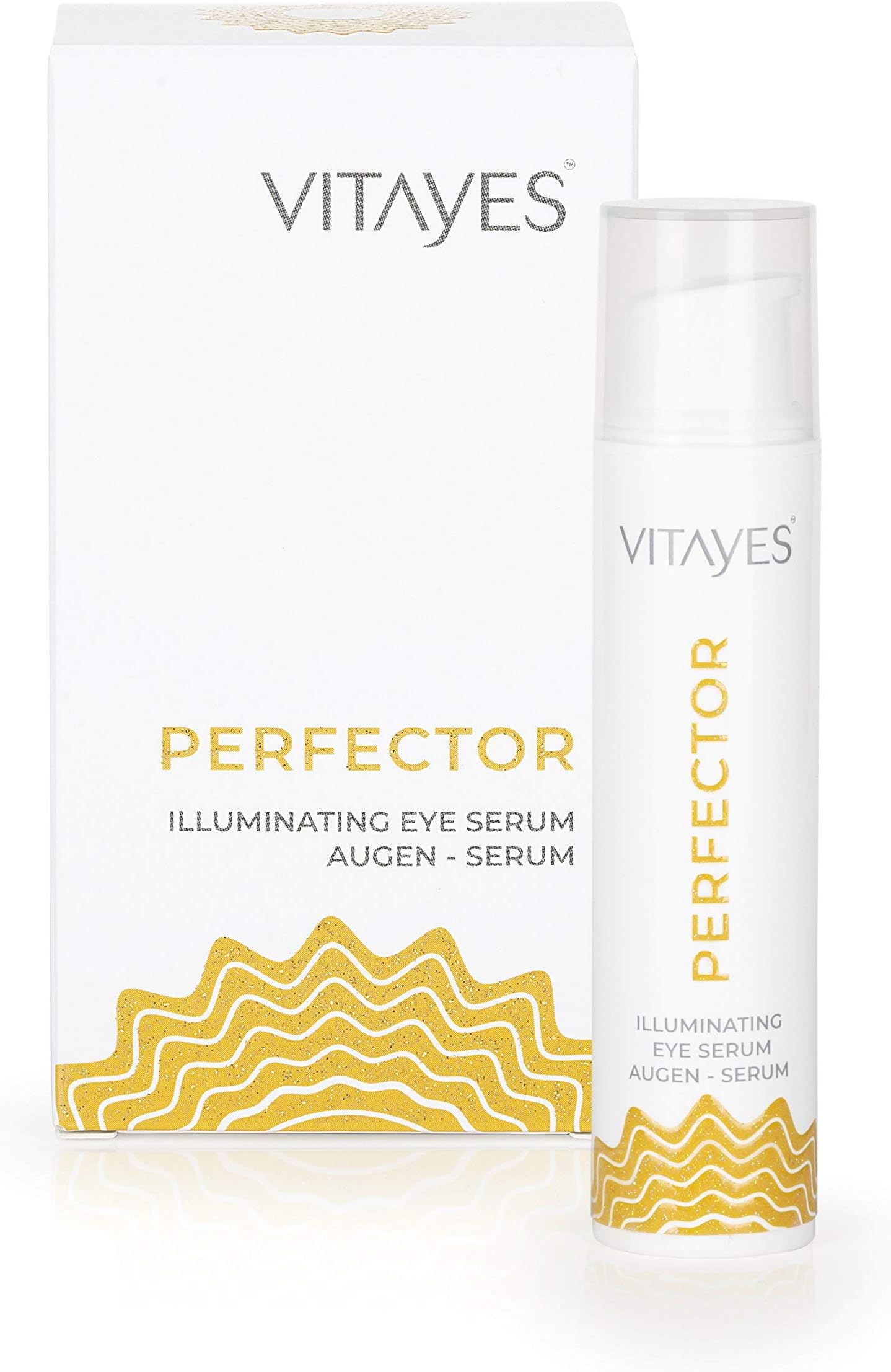 Vitayes perfector Illuminating Eye Serum Augen- Serum for Dark Circles & Puffiness- Anti Ageing Eye Serum Reduces Wrinkles, Bags, Saggy Skin and Fine Lines, Perfect for Visibly Younger Eyes