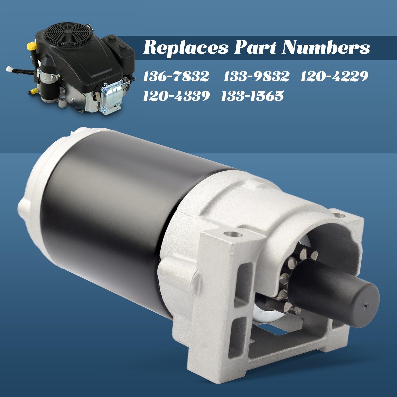 136-7832 133-9832 - Motor de arranque de repuesto para cortacésped Toro Exmark Timecutter, cortacésped, tractor de césped, piezas de motor de un solo cilindro, sustituye a 120-4229 120-4339