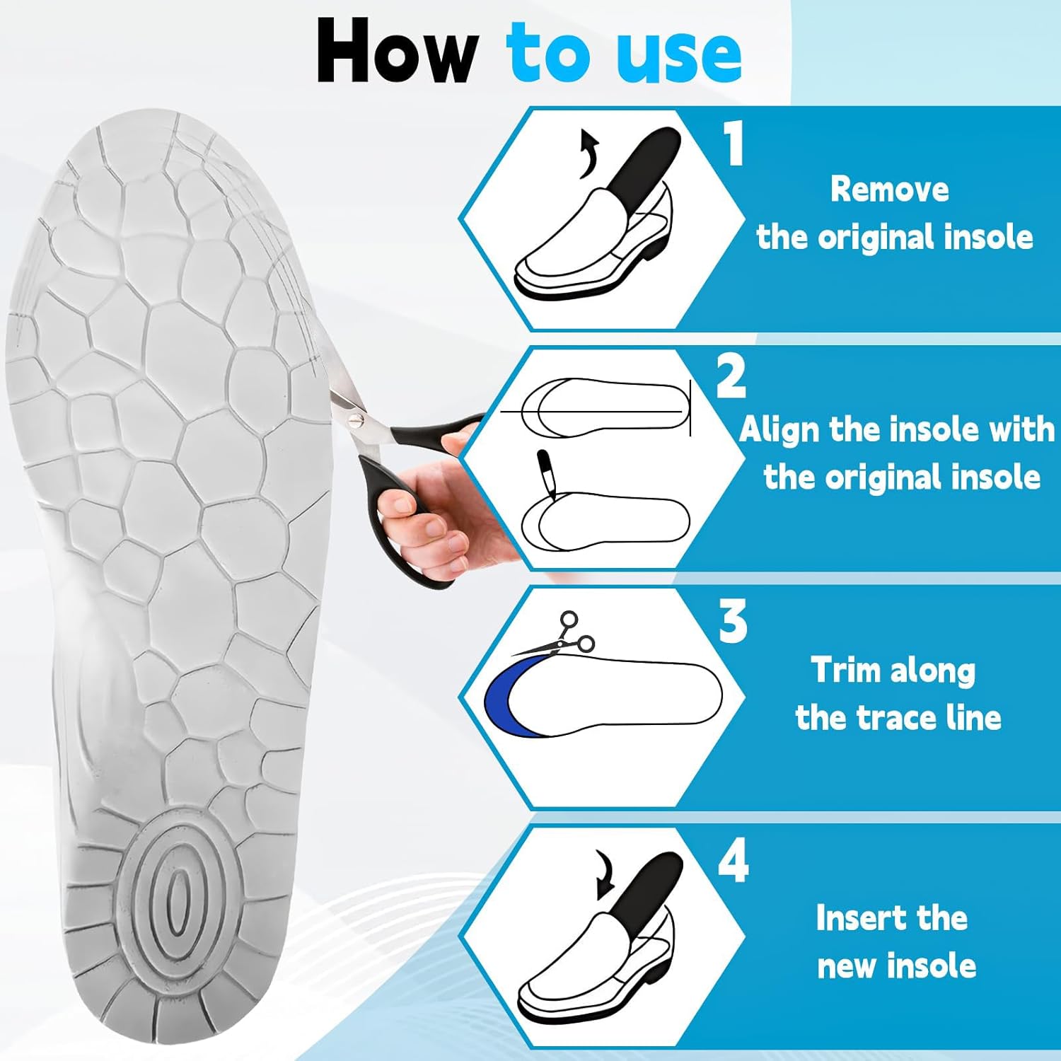 Acupressure Insoles for Men and Women- Orthopedic Acupoint Massage Insoles, Non-Slip Shock Absorption, Breathable Design for Foot Pain Relief & All-Day Comfort (Blue, L(Men 8-12/Women 9-13)) - Image 5