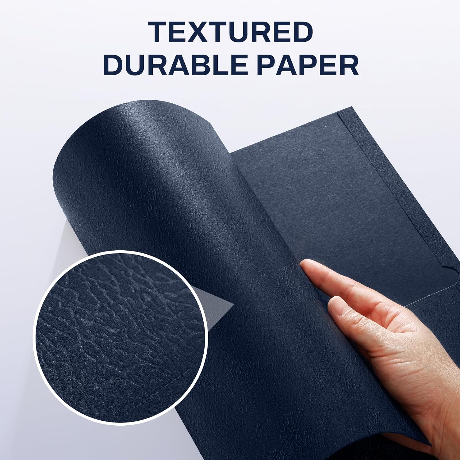 SUNEE Folders with Pockets(125 Pack, Dark Blue), 2 Pocket Folders Fit Letter Size Paper, Paper File Folder for School Office Home Business image 3