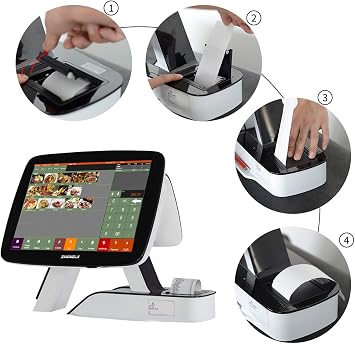 Touch POS System Cash Register with Built-in Printer Point of Sale Software for Restaurants & Bar SET01