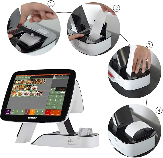 Touch POS System Cash Register with Built-in Printer Point of Sale Software for Restaurants & Bar SET01