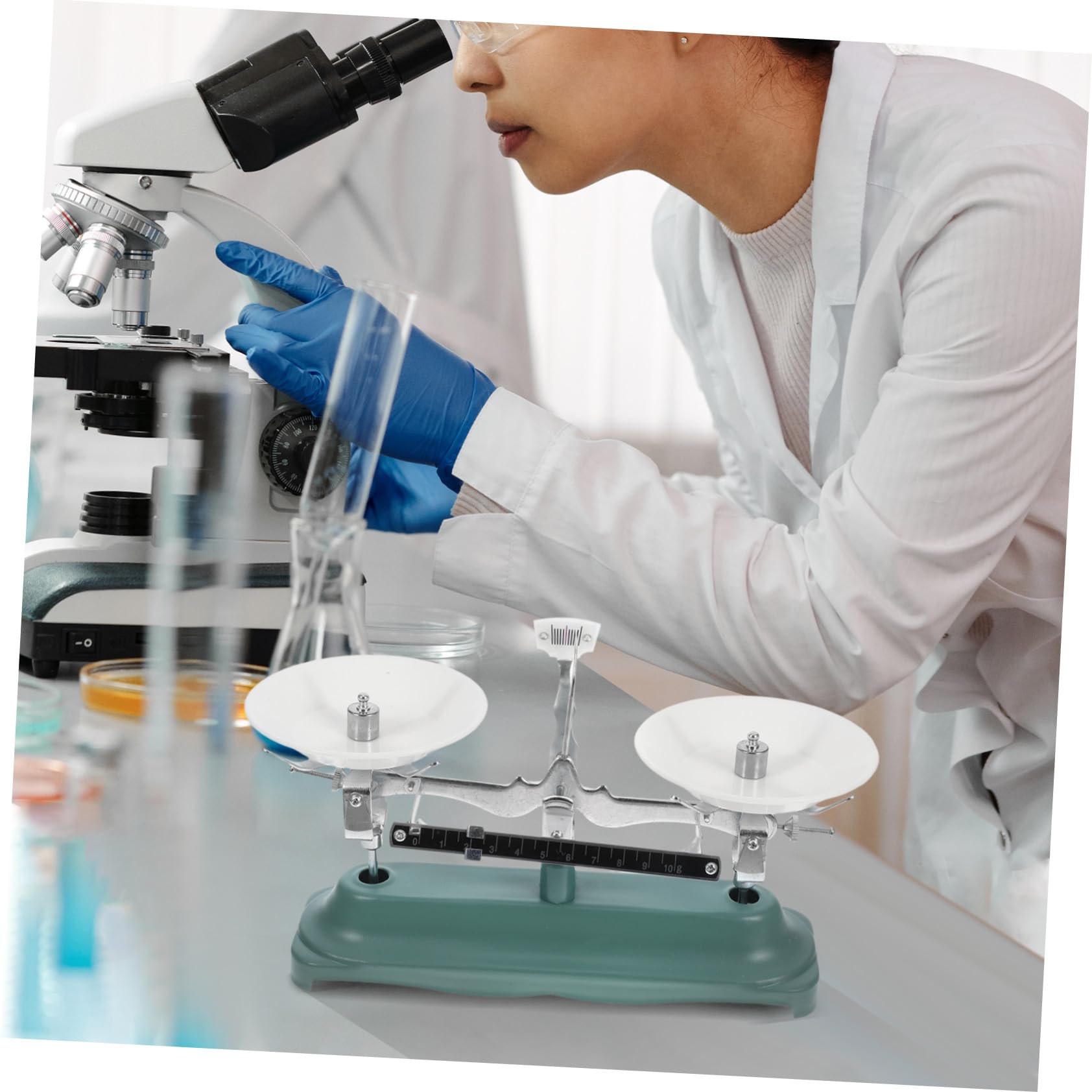 POPETPOP Balance à Triple Fléau de Laboratoire Outil de Balance Scientifique Portable avec Poids pour Salle de Classe