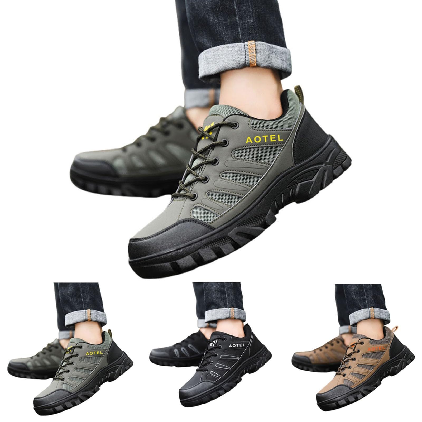 Wanderschuhe Herren Leicht Luftig Trekkingschuhe Rutschfest Turnschuhe | Outdoor Wandern Straßenlaufschuhe Verschleißfest Outdoorschuhe Plattform Joggingschuhe Herren Gedämpft Laufschuhe