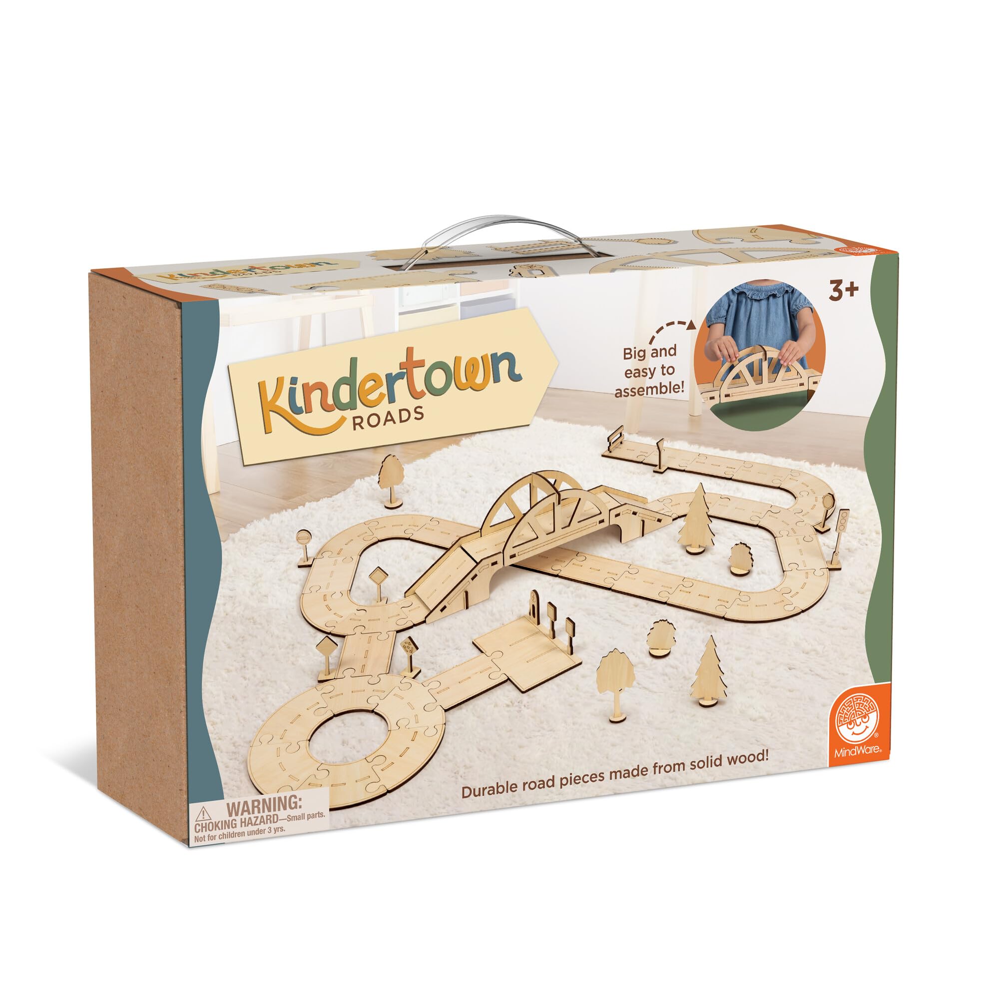 Amazon.com: MindWare Kindertown Roads Wooden Montessori Building