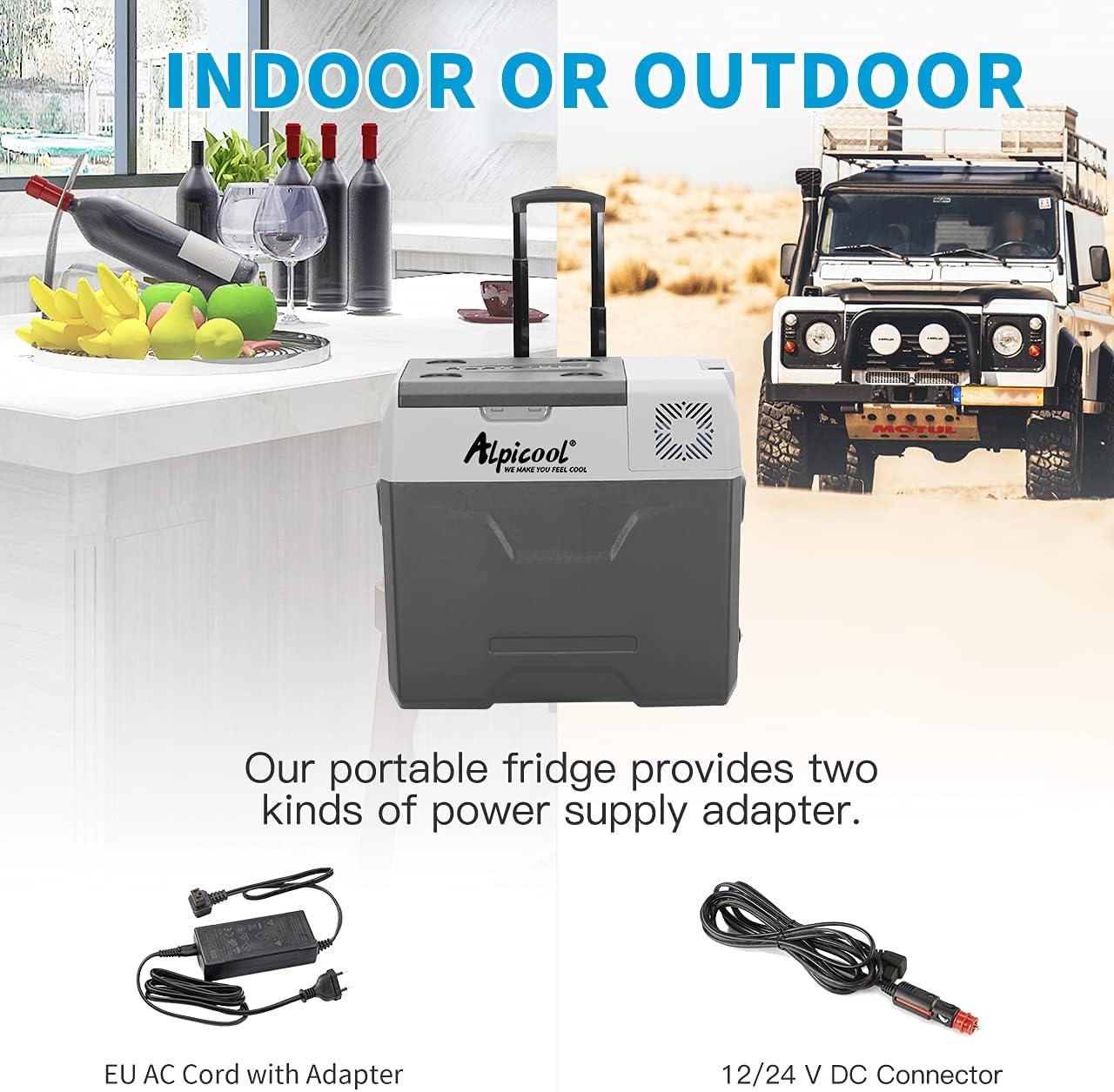 Alpicool CX40 with EU AC cord and 12/24V DC connector