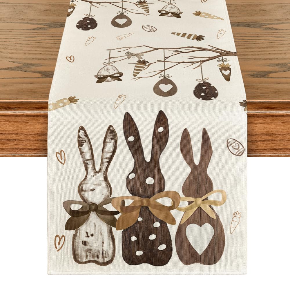 Runner Da Tavola Pasquale 40x240 Cm - Con Conigli E Carote Per Decorazione - Foto 5