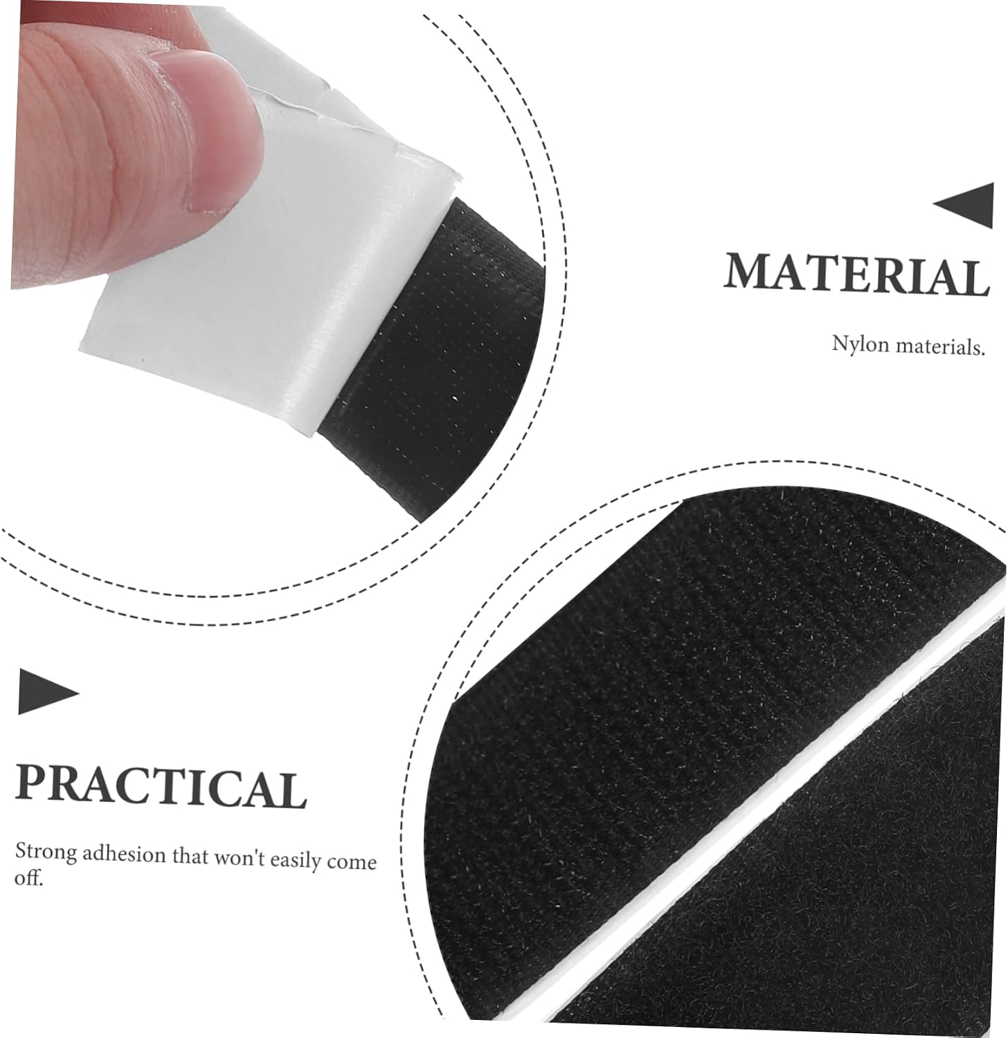 TEHAUX 1set Hook and Adhesive Strips Self-Adhesive Tape for Fixing Carpets Curtains and More Lightweight for Versatile Home Use