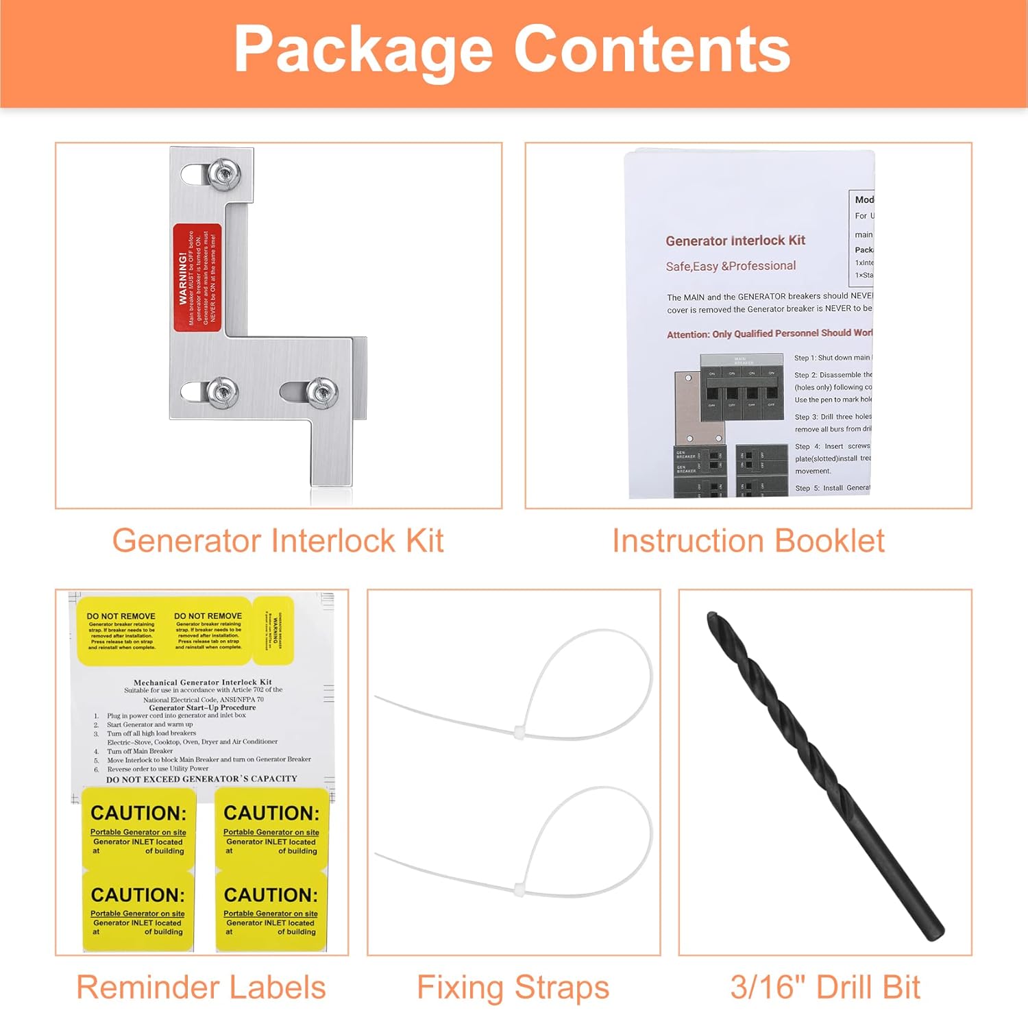 Generator Interlock Kit For ITE, Gould, Murray, Siemens 150 Or 200 Amp Panel Electrical Interlock Kit 1 1 4 Inch Spacing Between Main And Branch Breaker