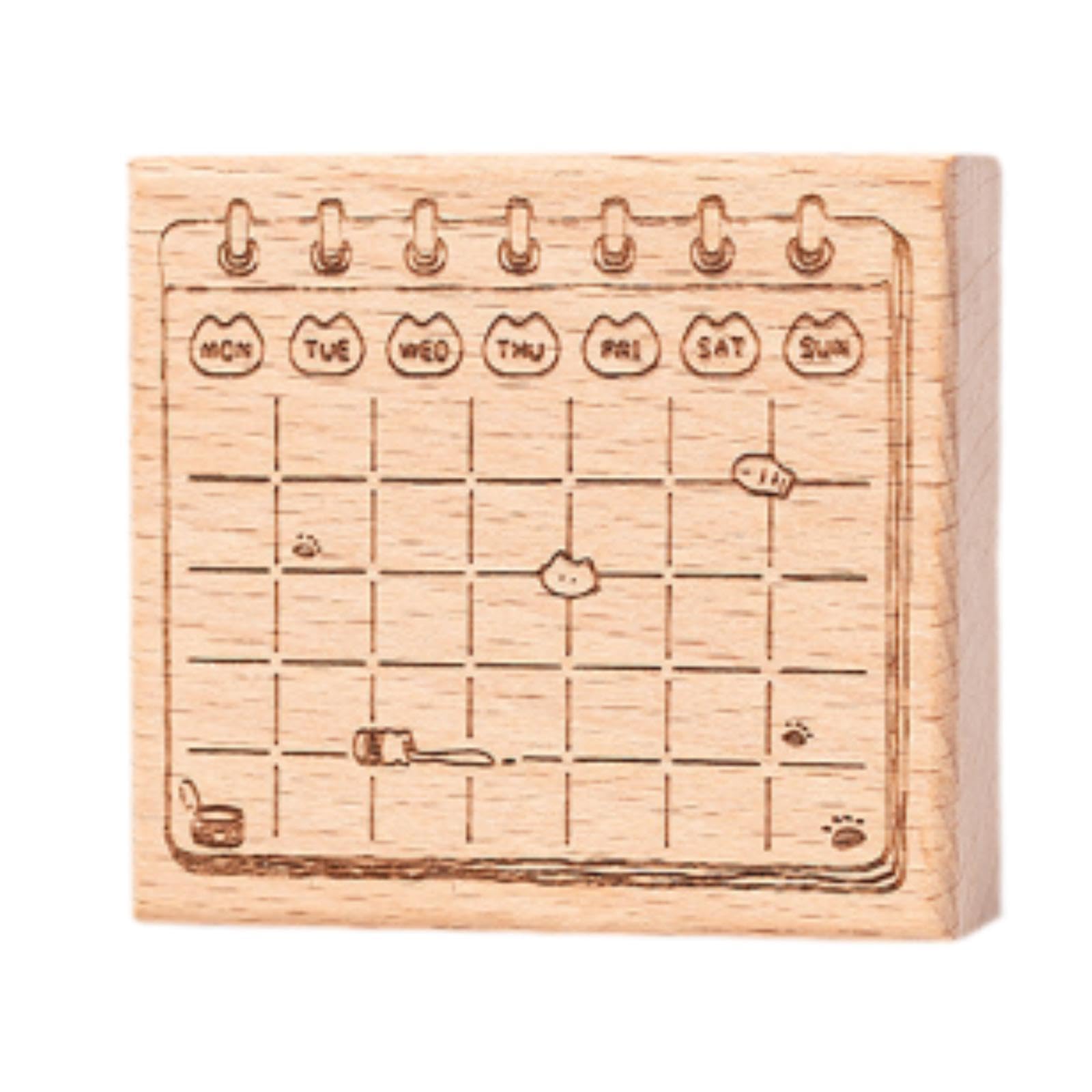 ECOMISTIQ Wood Mounted Rubber Stamp Lightweight Versatile for Drawing Painting Journal Style E-image-40