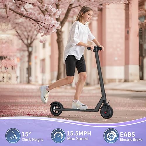 Vista 15 de Caroma Electric Scooter for Kids Ages 6-14, 250W Motor Foldable Kids Electric Scooter,160 Mins Ride Time & 3 Speeds (6/10/15 Mph), LED Display &