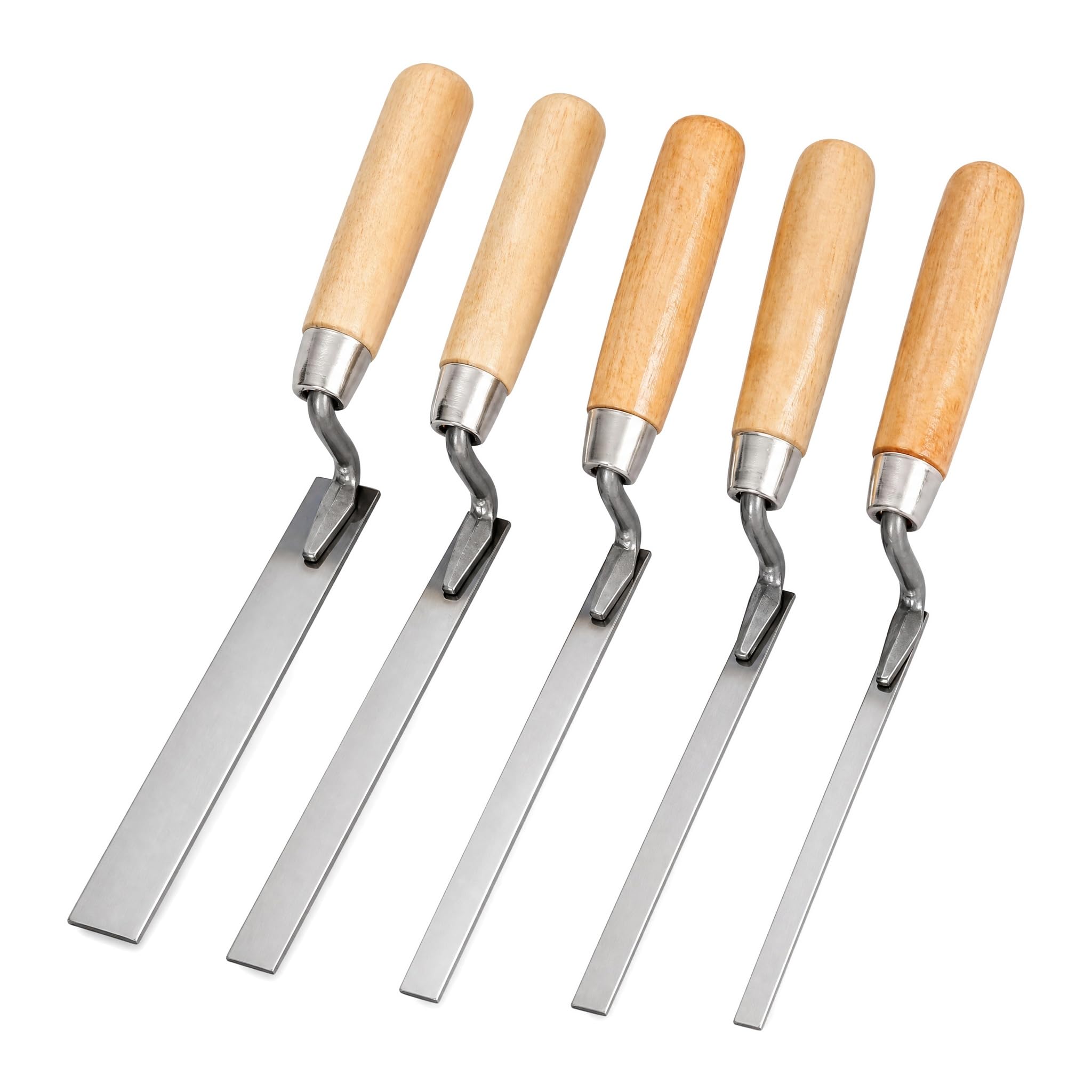 5 Pcs Finger Pointing Trowel Set, 6/8/10/12/15mm Steel Cement Tool