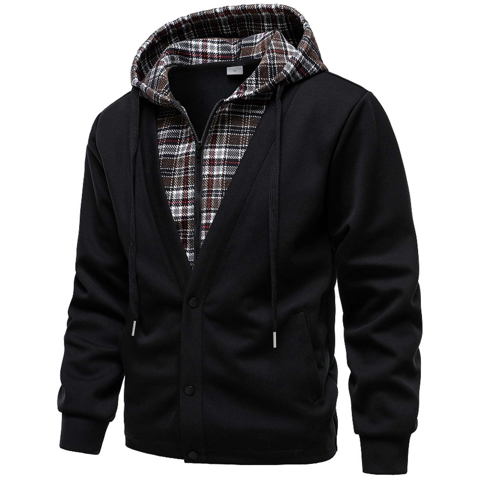 Felpa con Cappuccio Uomo Oversize Felpa Uomo con Effetto Due Pezzi Hoodie Sweatshirt Casual Sportiva Manica Lunga Design Patchwork Moderno Morbido per Autunno Primavera Tempo Libero