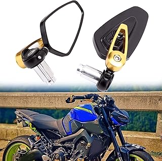 7 8 22mm Motorcycle Handlebar End Mirrors Oval CNC Billet Aluminum Side Rearview - Compare price