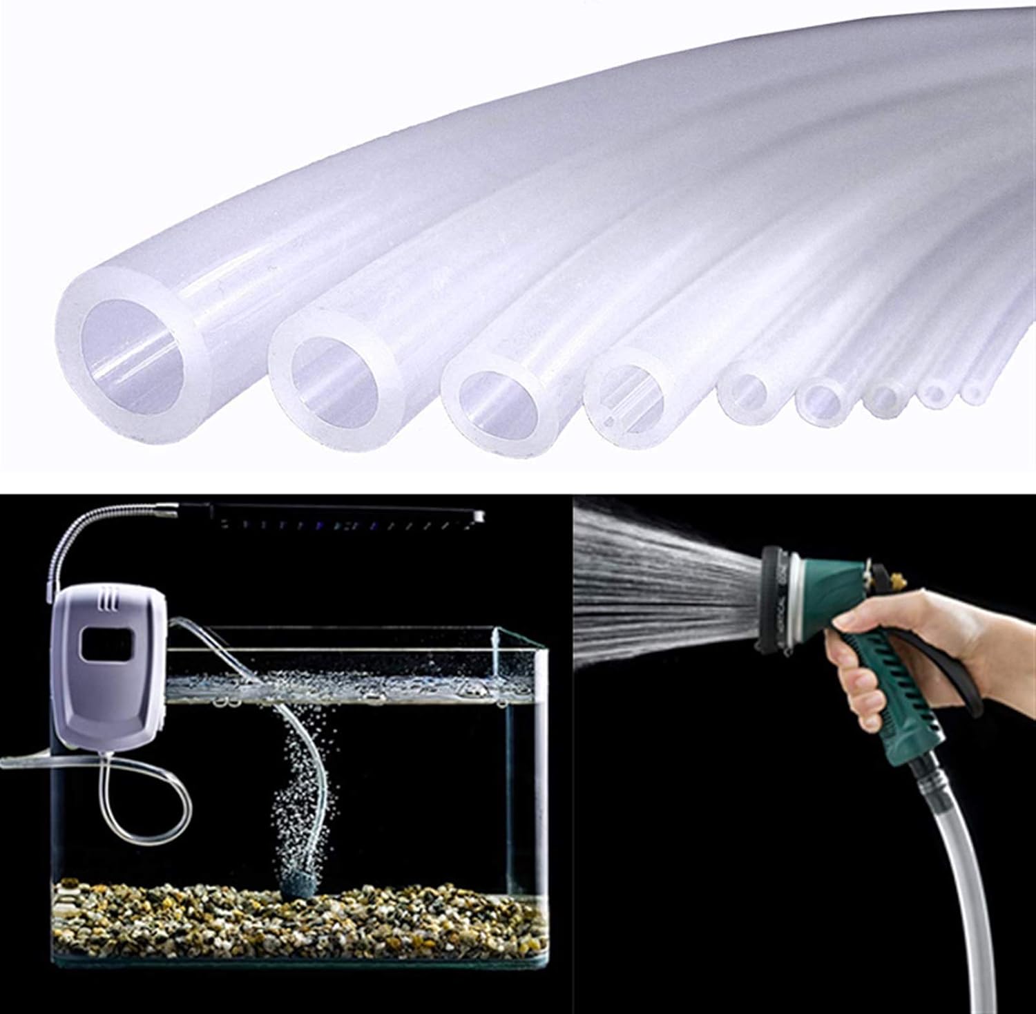 Clear Flexible Silicone Rubber Tubing， Silicone Rubber Tubing Translucent 2-8mm ID x 4-30mm OD 1 Meter(8 X 10mm)