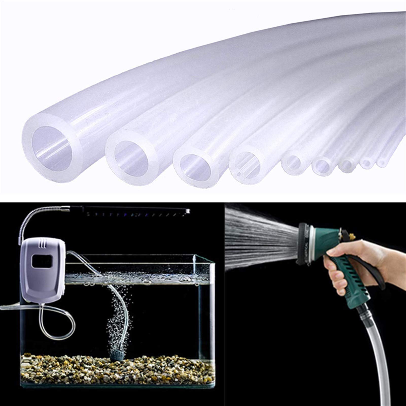 Transparenter flexibler Silikon-Gummischlauch, Silikon-Gummischlauch, durchscheinend, 2–8 mm ID x 4–30 mm Außendurchmesser, 1 Meter (8 x 10 mm)