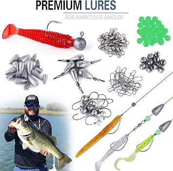 Valkyrie 302 Piece Bag Fish Fishing Rod Needle Silicone Lead Counterfeit Bait Set 1. Quality Complete Set Folding Box