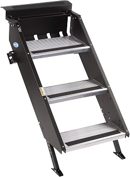 MORryde STP-207 StepAbove Fold-Up RV Entry Step - 3-Step 9" Step Rise, Fits 26" to 28" Door Width