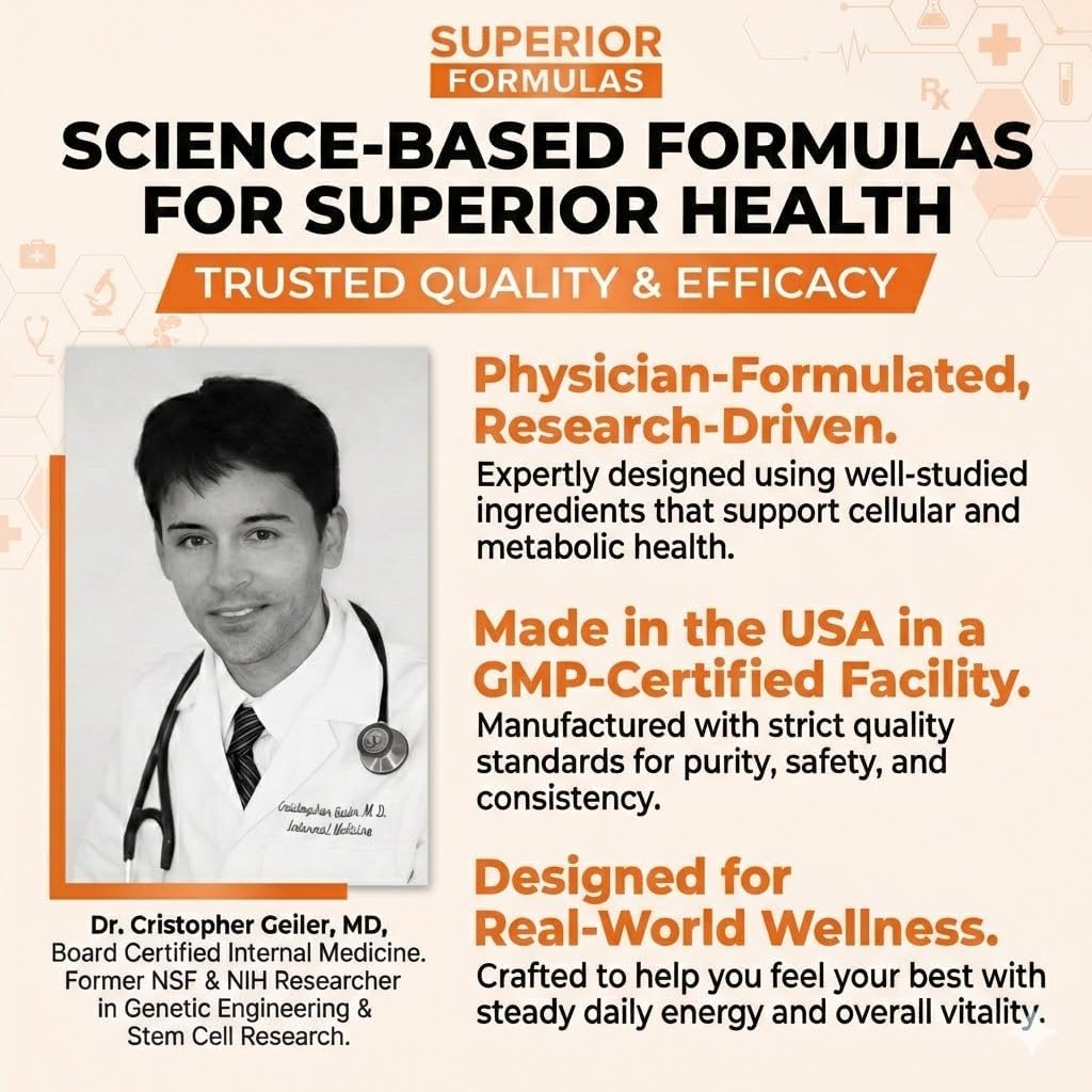 Superior Formulas | Superior SENOLYTIC+ | Fisetin-Quercetin Complex | Physician-Formulated and Science-Based Supplement for Adults 18+ | Promotes Cellular Repair | Boosts Longevity & Healthspan