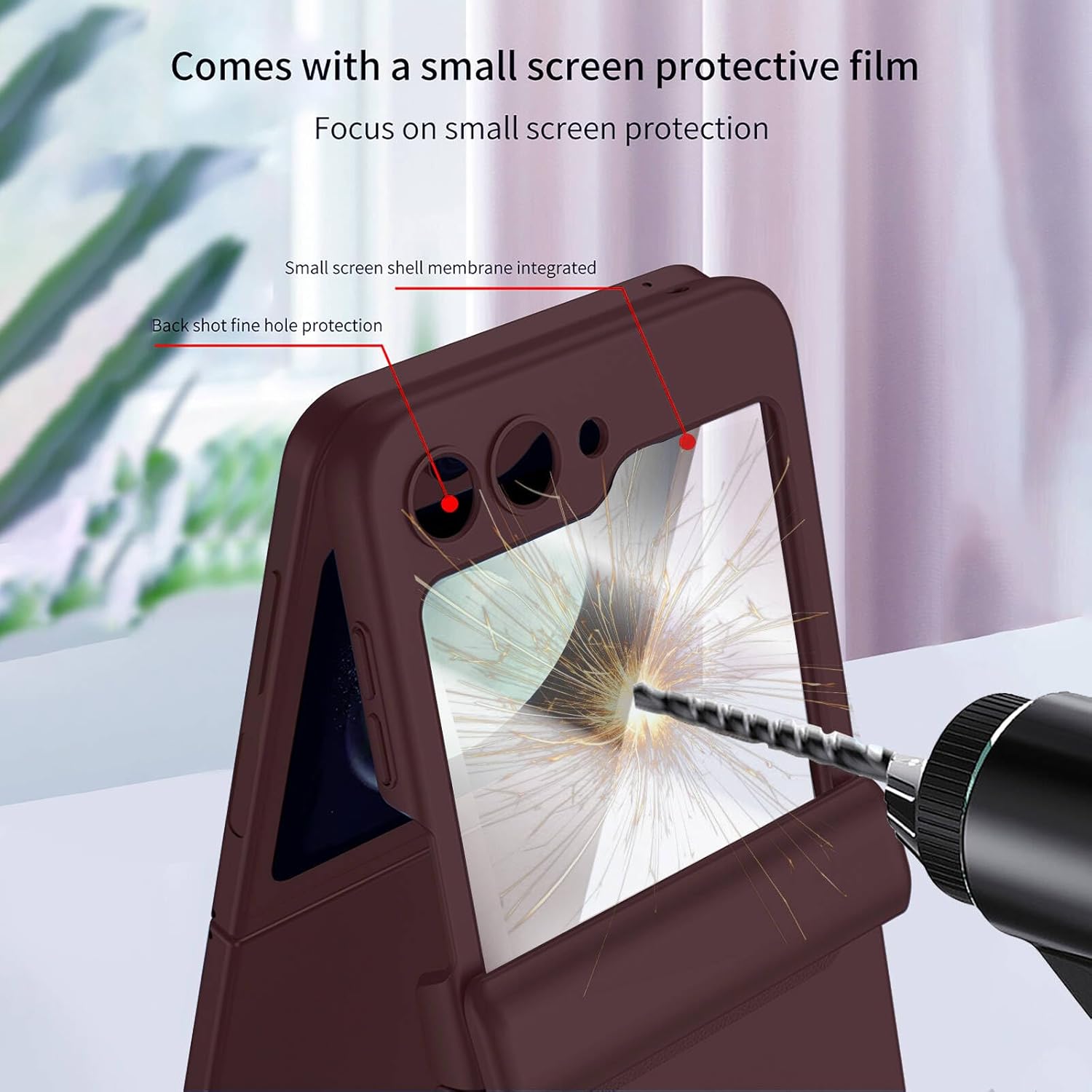 STORMTAL for Samsung Galaxy Z Flip 5 Case, Hinge Protection, Built-in Screen Protector, Wireless Charging, Shockproof, Anti Scratch Slim Phone Protective Cover for Galaxy Z Flip 5, 2023 Wine