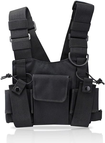 KEESIN Sacs de Harnais de Poche de Poche de Talkie-walkie de Radio emballent Le Sac à Dos Holster Radios bidirectionnelles Mallette de Transport Accessoire Titulaire (Noir) - 1