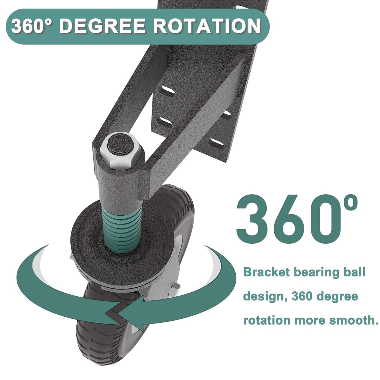 NEWFUN Ruedas Giratorias, Ruedas para Puertas Correderas, Capacidad de Carga de 600 libras, Ruedas para Puertas de Alta Resistencia para Vallas, Ruedas Giratorias de 360° para Puertas de Madera