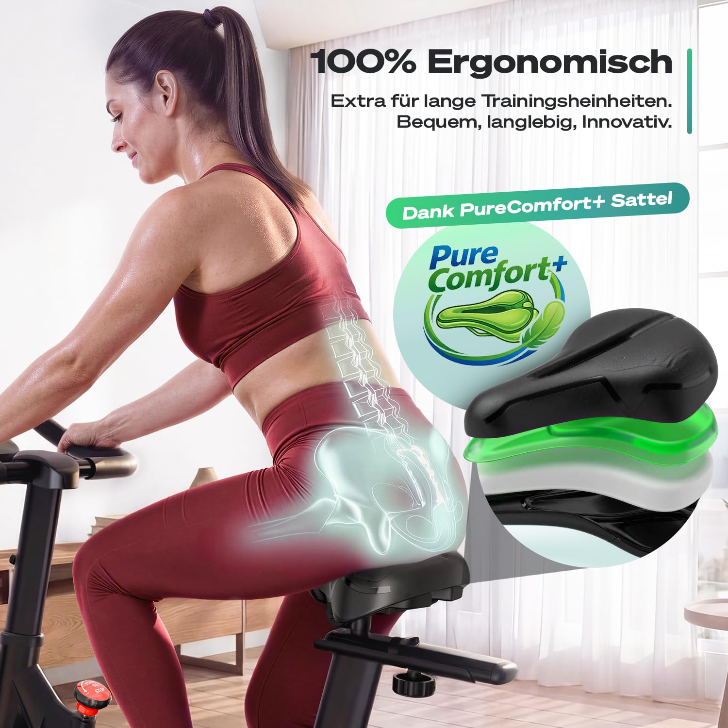 Sportstech Heimtrainer Fahrrad Ergometer SX175 – Hometrainer Fitnessbike mit Magnetwiderstand & App, ultraleise, Indoor Cycling Bike, bis 120 kg, Kardiotraining für Zuhause, Tablet-Halter