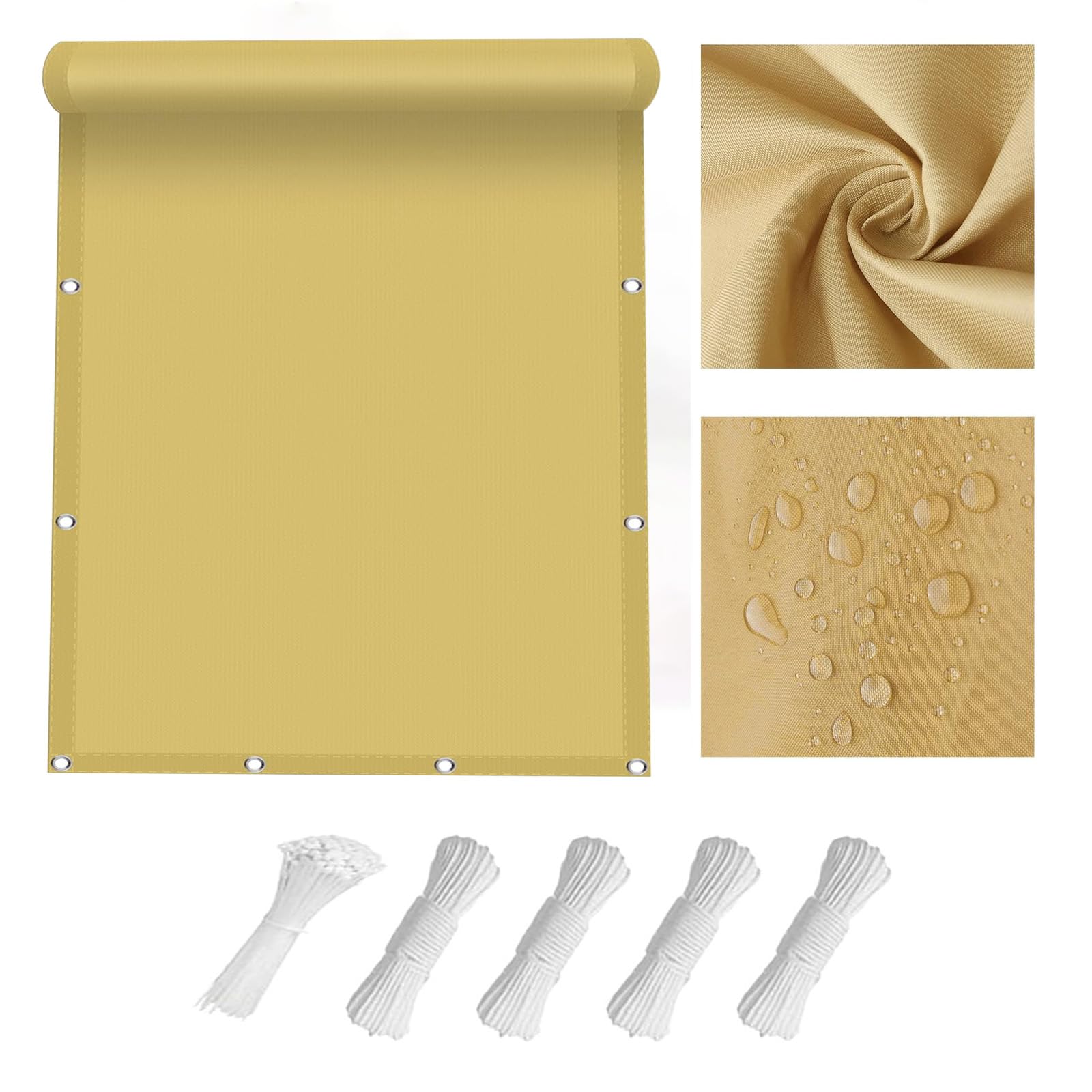 Voile imperméable rectangulaire 4x8m protection UV jardin et terrasse sable
