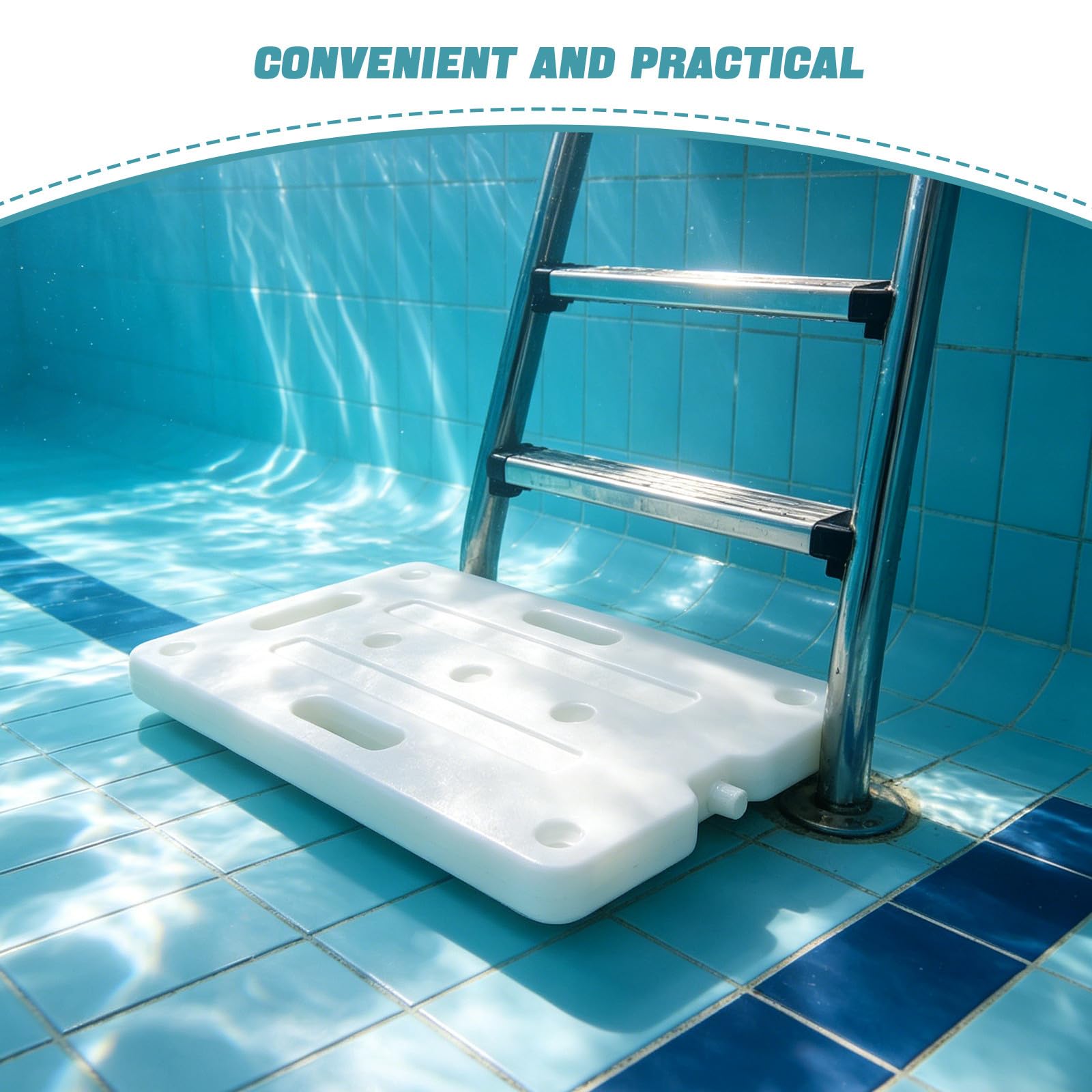 1 Juego de contrapesos Resistentes para escaleras de Piscina - Soporta 5 kg - Contrapesos con Correas de sujeción para escalones de Piscinas elevadas y subterráneas.