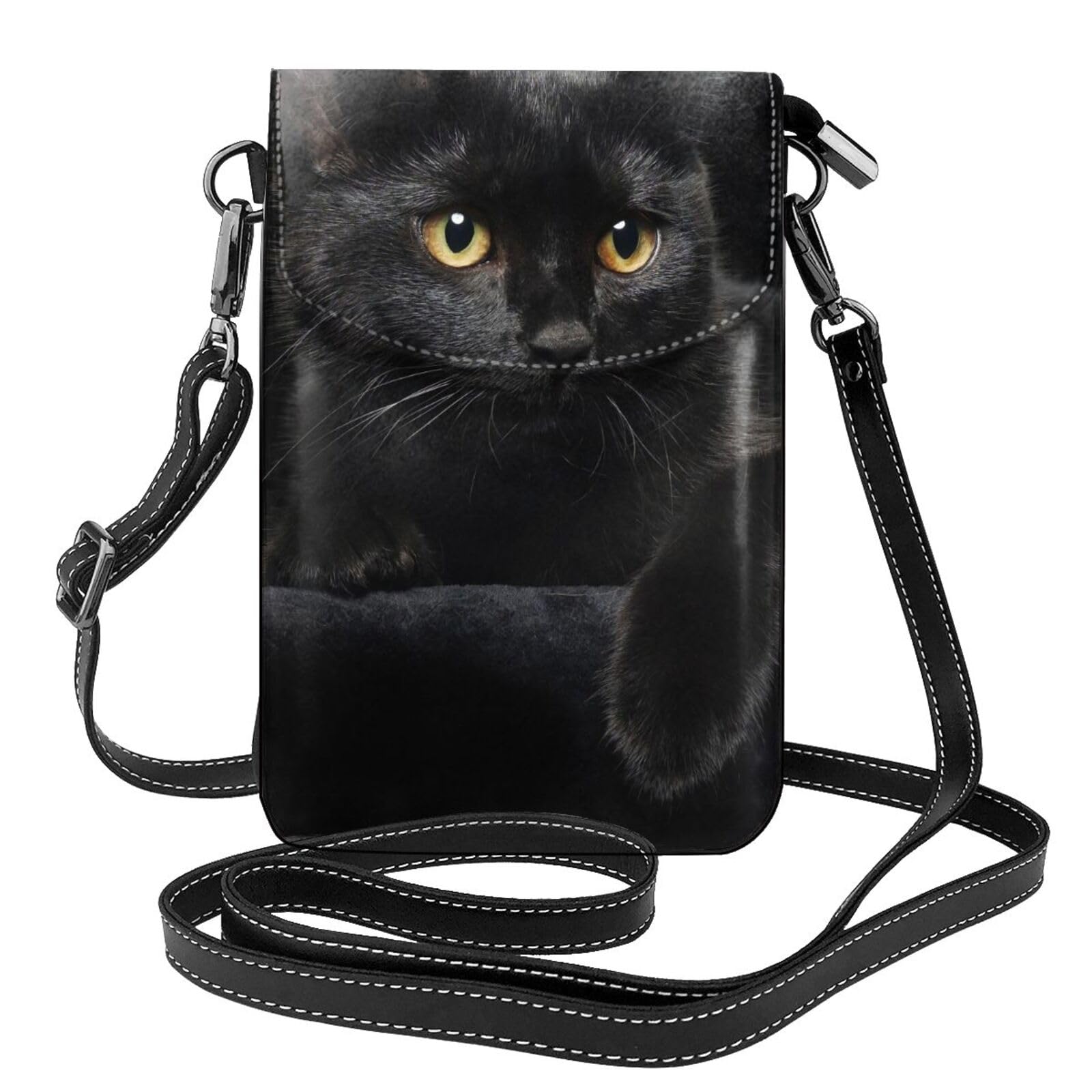 Amazon.co.jp: スマホポーチ 黒猫 ねこ 猫柄 スマホケース ショルダー
