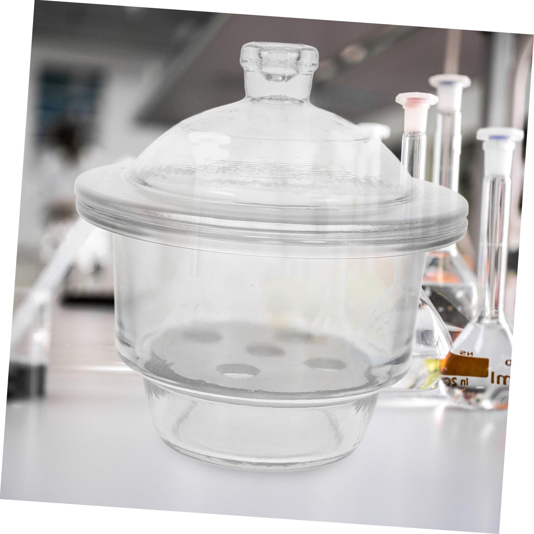 KOMBIUDA Glas Vakuum Exsikkator 208mm Glas Trocknen Flasche für Laborforschung Vakuum Trockenschale Langlebig und Sicher für Lange Nutzungsdauer