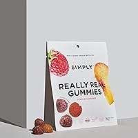 Vista 6 de SIMPLY Really Real Gummies Made with Real Fruit Peach and Raspberry 1.8 oz (Pack of 8) No Cane Sugar + Gluten Free + Kosher