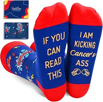 sockfun Breast Cancer Gifts - Women Survivors Sock for Cancer Awareness, Chemo Care Gift Ideas Male