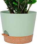 SwinDuck 12inch Large Self Watering Plant Pot, Plastic Cylinder Planter with 60Oz Deep Reservoir and Saucer for Indoor Outdoor Plants Flowers Houseplants, White