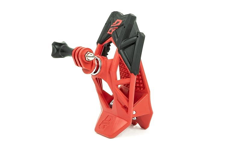 Dango Design Gripper Mount for GoPro/Osmo/Insta360 | Universal Helmet Clamp Mount for Action Cameras | Dirtbike, Motocross, Enduro, Motorcycle, ATV Helmets | Ripper Red