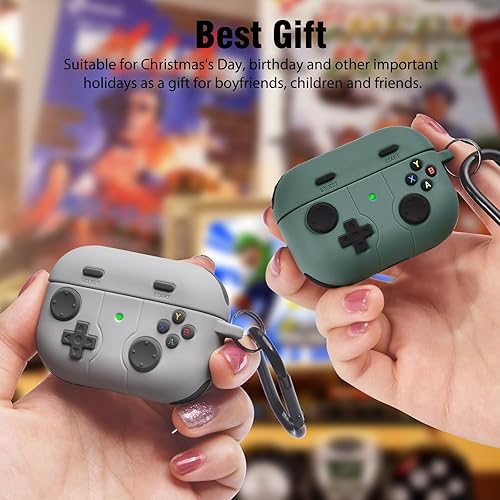 Vista 20 de Funda para AirPod Pro 2, KOREDA - Funda protectora de silicona con llavero para Airpods Pro de 1ª/2ª