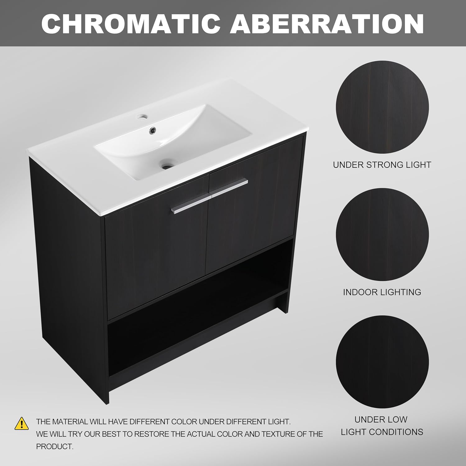 Bathroom Vanity with Sink,Bathroom Vanity,36 Inch Freestanding Modern Storage Cabinet Set,Large Storage,Soft Closing Doors,Ample Storage,Quick Assembly,Black