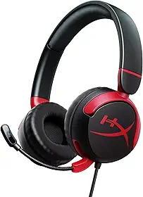 Headset Gamer HyperX Cloud Mini Kids – Níveis de volume abaixo de 85 dB, Microfone de Haste Dobrável, Conector de 3,5 mm, Drivers de 30 mm, Preto (7G8F4AA)
